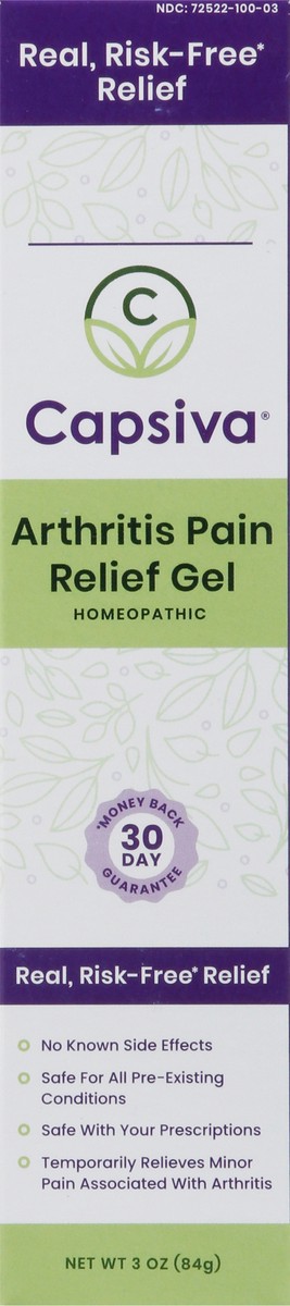 slide 4 of 9, Capsiva Homeopathic Arthritis Pain Relief Gel 3 oz, 3 oz