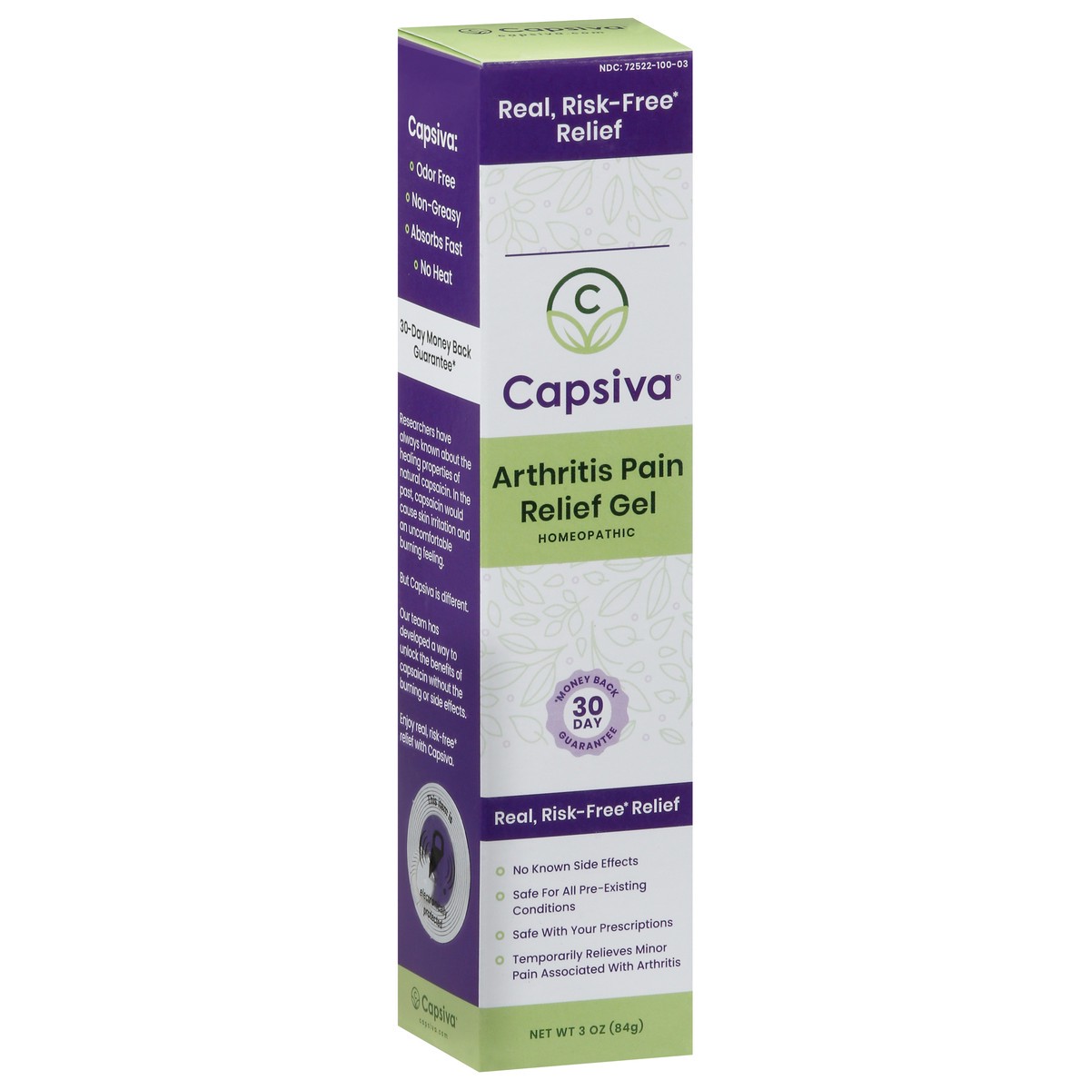 slide 9 of 9, Capsiva Homeopathic Arthritis Pain Relief Gel 3 oz, 3 oz