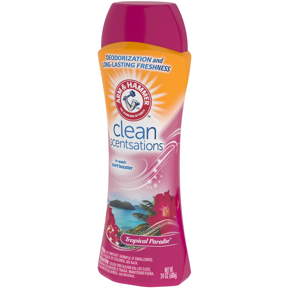 slide 3 of 4, ARM & HAMMER Clean Scentsations Tropical Paradise Virgin Islands In-Wash Freshness Booster, 24 oz