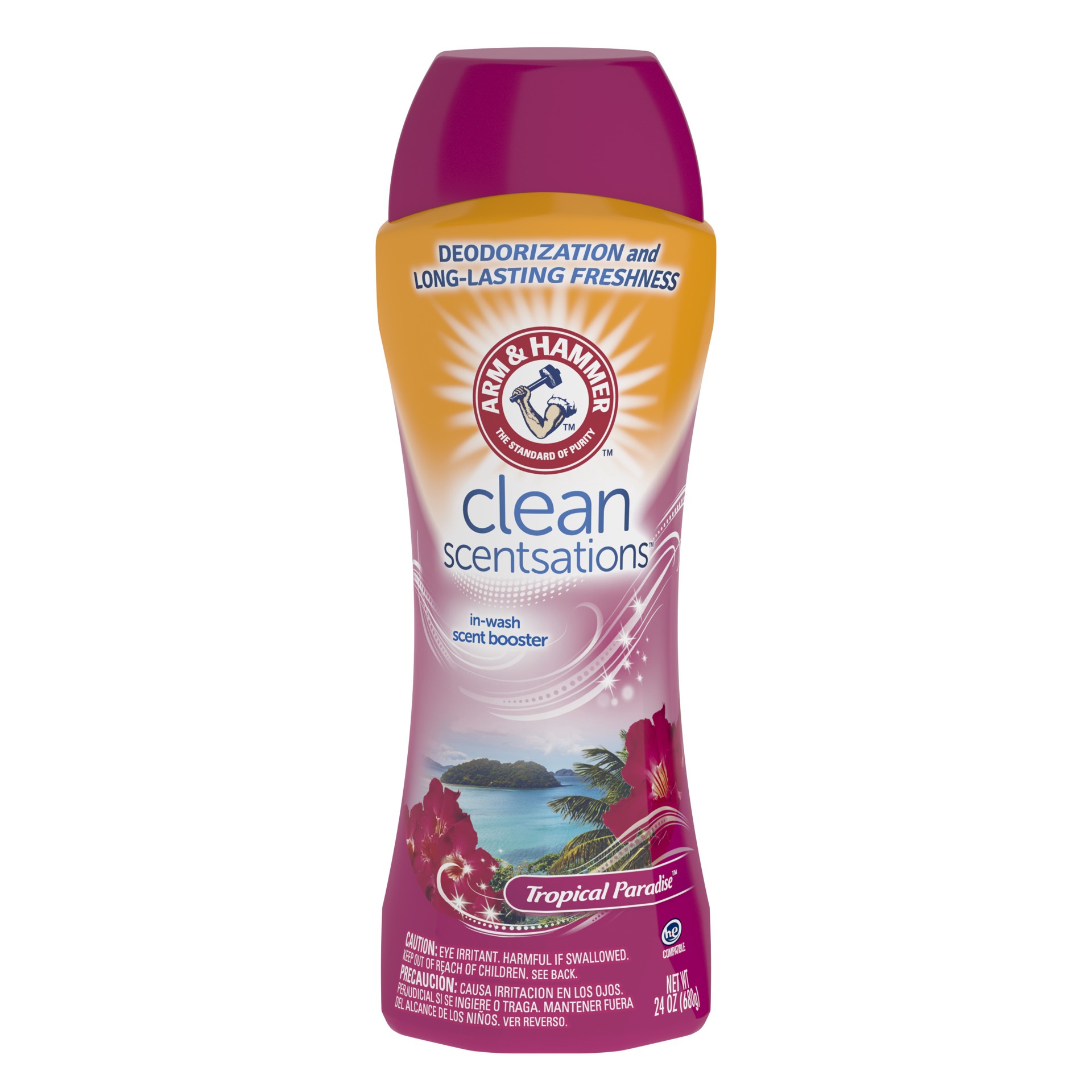 slide 1 of 9, Arm & Hammer In-Wash Scent Booster, Tropical Paradise, 24 oz, 24 fl oz