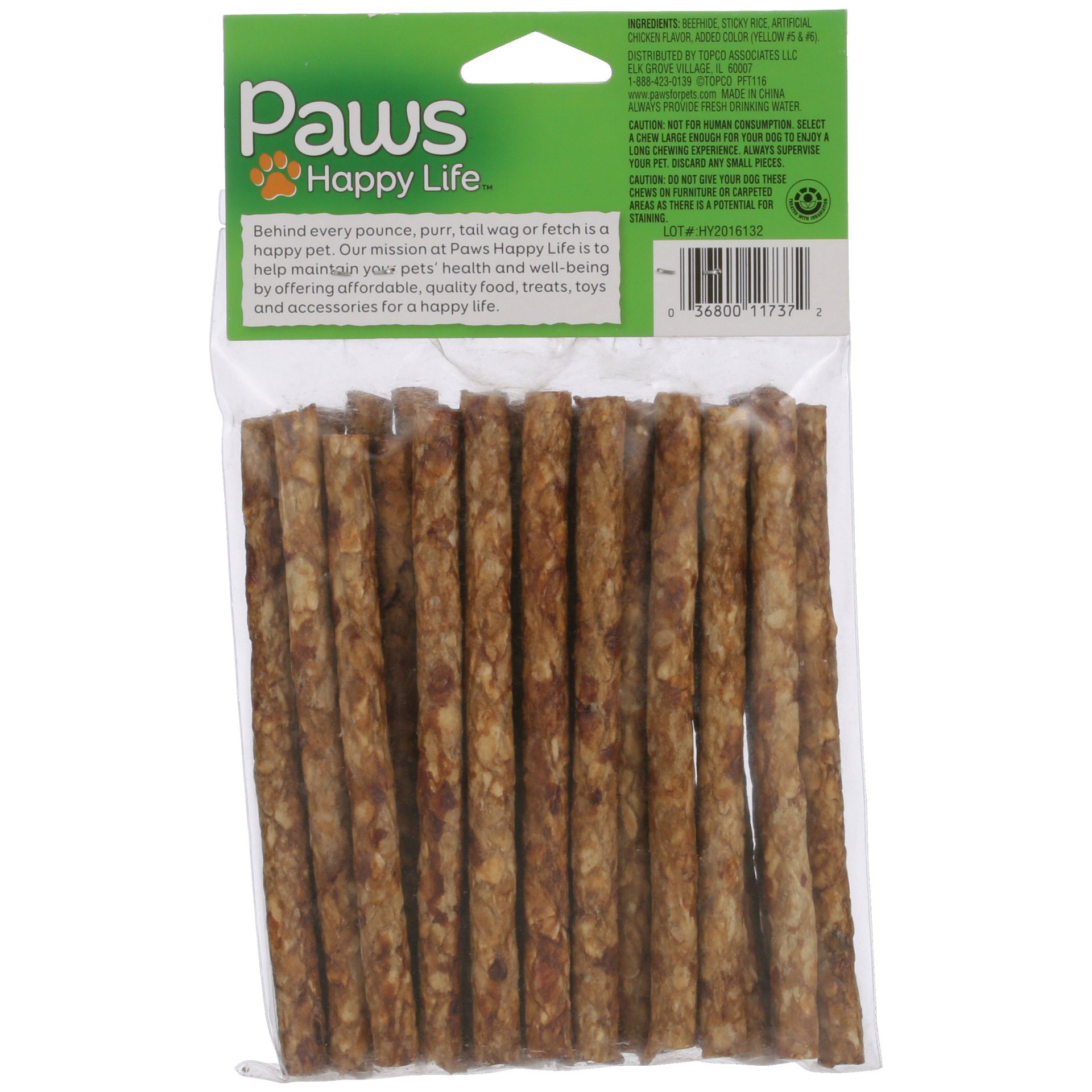 slide 5 of 6, Paws Happy Life Munch Rawhide Rolls Chicken Basted Beefhide Chew, 25 ct