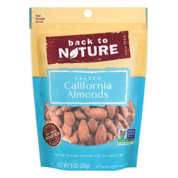 slide 1 of 1, Back to Nature California Almonds, 9 oz