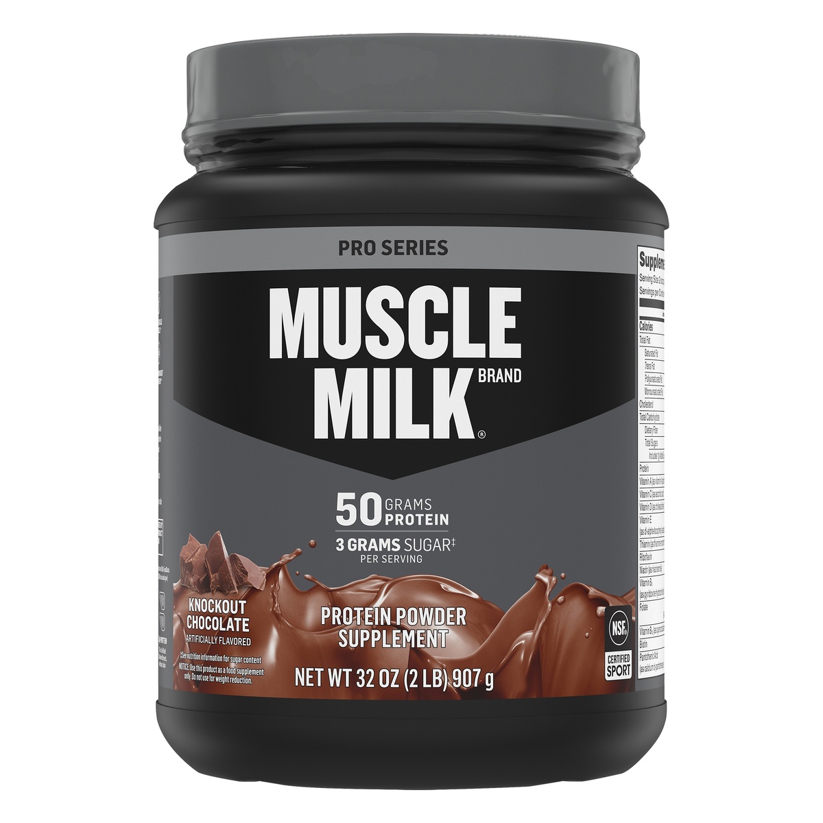 slide 1 of 6, Muscle Milk Pro Series 50 Lean Muscle Chocolate Mega Protein Powder, 2 lb