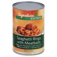 slide 1 of 1, Signature Kitchens Spaghetti Rings With Meatballs, 15 oz