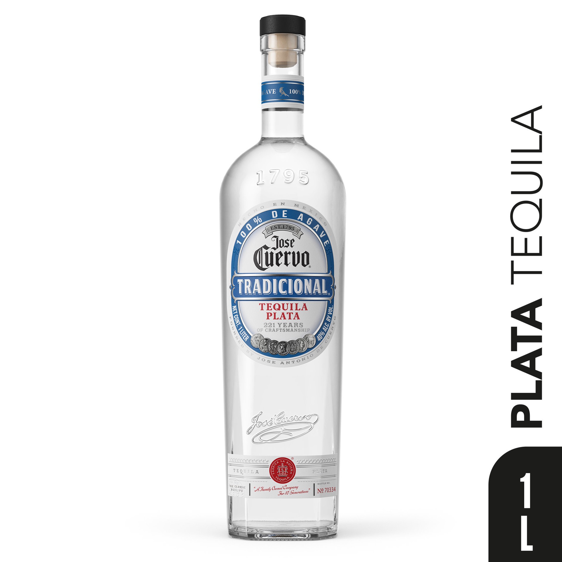 slide 2 of 5, Jose Cuervo Tradicional Plata Tequila 80 Proof - 1 L, 1 liter