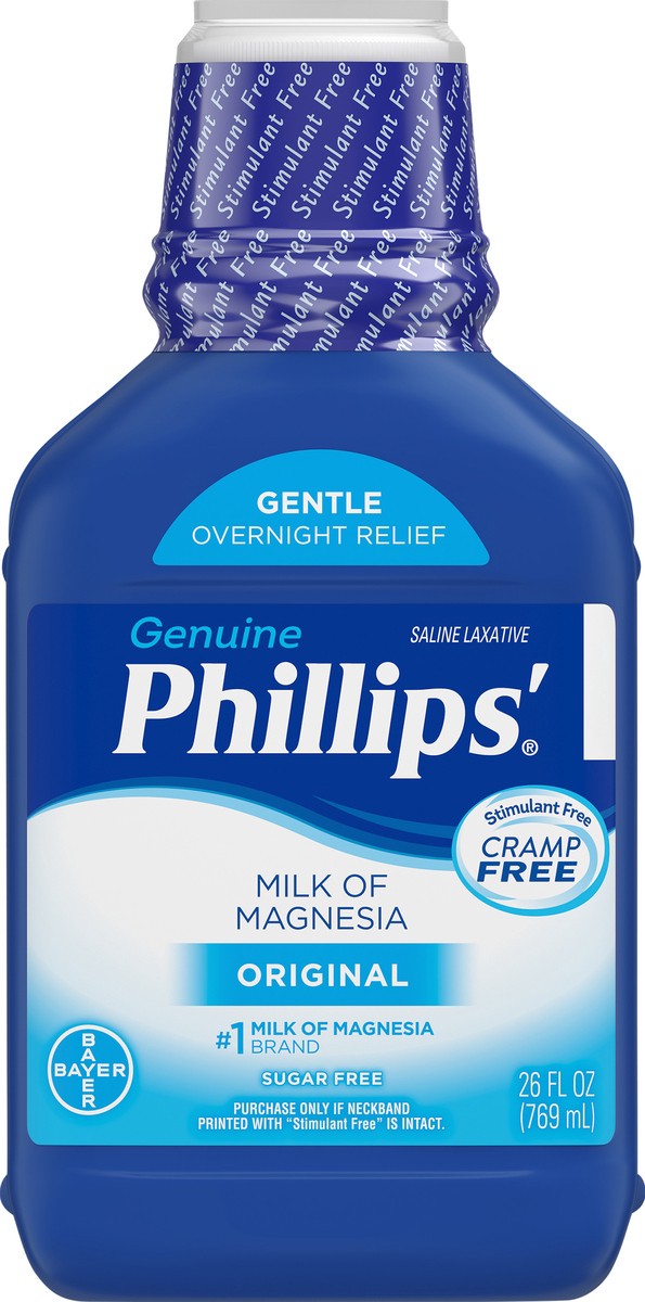 slide 1 of 4, Phillips' Genuine Phillips' Milk of Magnesia Original Saline Laxative, 26 fl oz