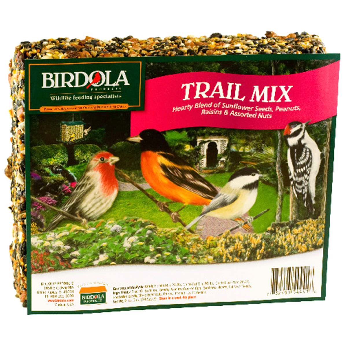 slide 1 of 1, Birdola Trail Mix Seed Cake - Large, 2 lb 3 oz