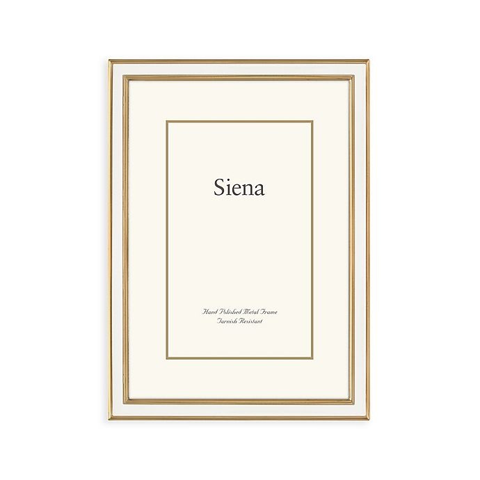 slide 1 of 1, Siena Metallics Narrow Enamel Frame - White/Gold, 4 in x 6 in