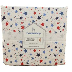 Havenstay Seasonal Sheets, Twin XL, Star Splatter