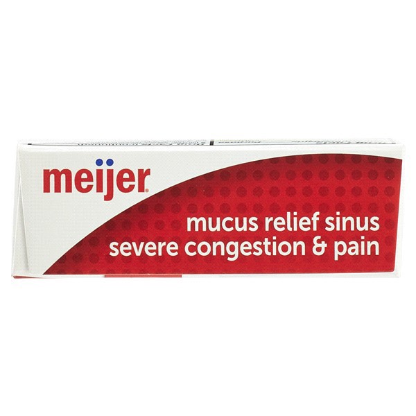 slide 12 of 29, Meijer Mucus Relief Sinus Severe Congestion Relief Caplets, 20 ct