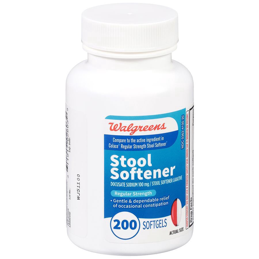 slide 4 of 5, Walgreens Constipation Stool Softener Softgels, 200 ct