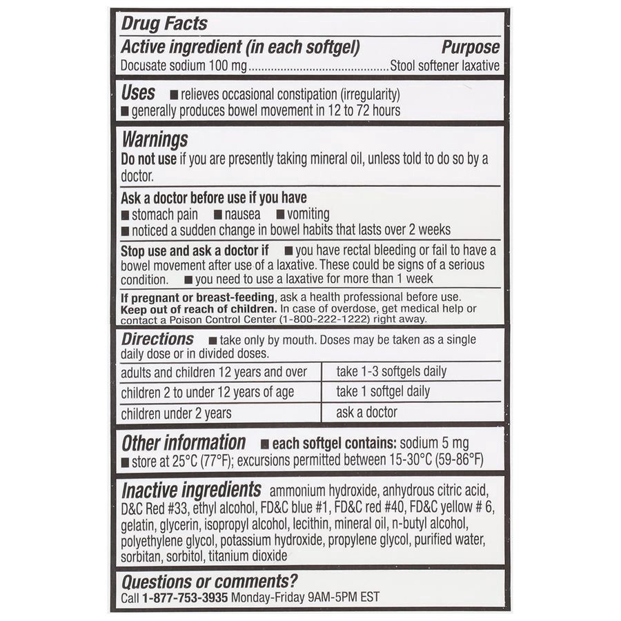 slide 2 of 5, Walgreens Constipation Stool Softener Softgels, 200 ct
