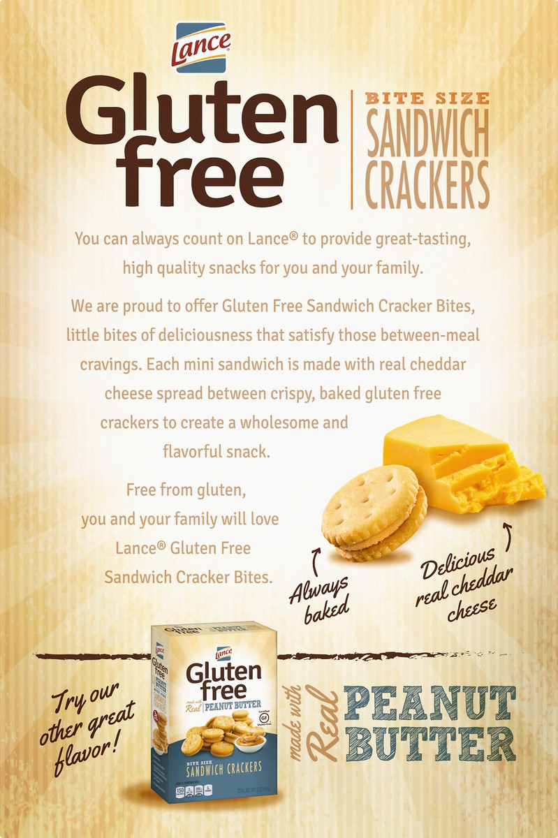 slide 8 of 9, Lance Gluten Free Sandwich Crackers, Cheddar Cheese Bite Sized, 5 Oz Box, 5 oz