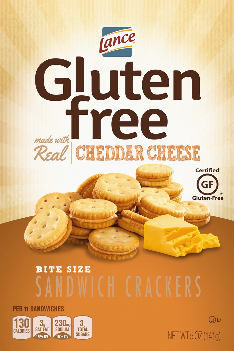 slide 8 of 9, Lance Gluten Free Bite Size Cheddar Cheese Sandwich Crackers 5 oz, 5 oz