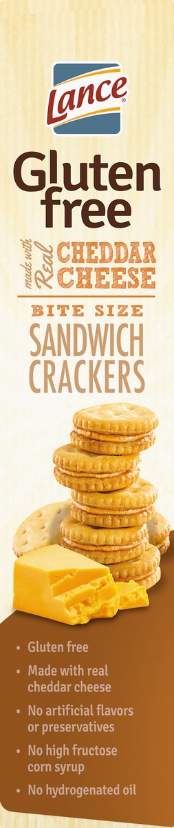 slide 9 of 9, Lance Gluten Free Sandwich Crackers, Cheddar Cheese Bite Sized, 5 Oz Box, 5 oz