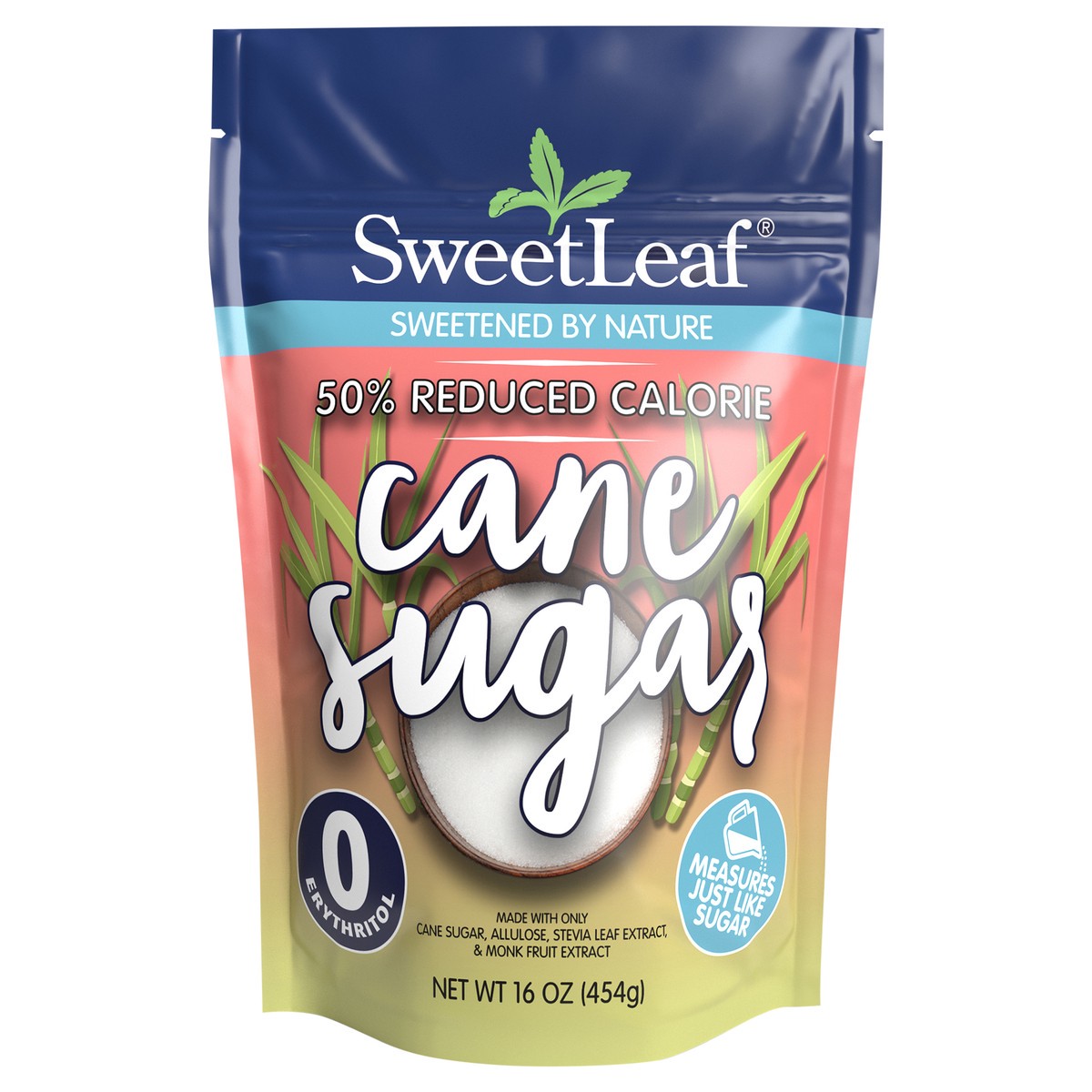slide 1 of 13, SweetLeaf 50% Reduced Calorie Cane Sugar, 16oz bag, 16 oz