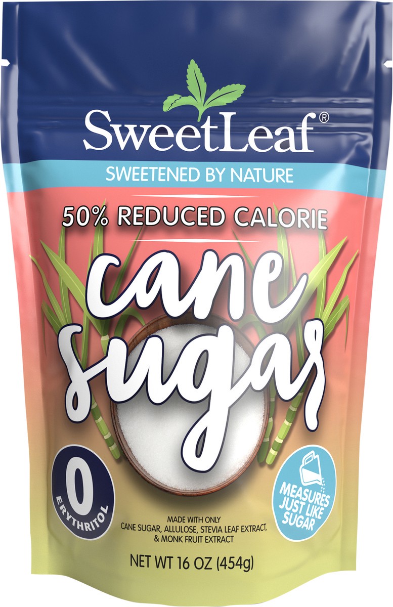 slide 3 of 13, SweetLeaf 50% Reduced Calorie Cane Sugar, 16oz bag, 16 oz
