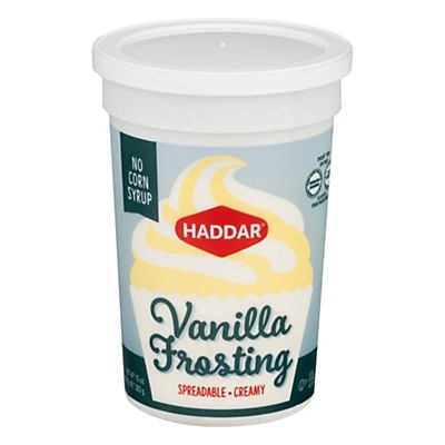 slide 1 of 1, Haddar Vanilla Frosting, 10 oz