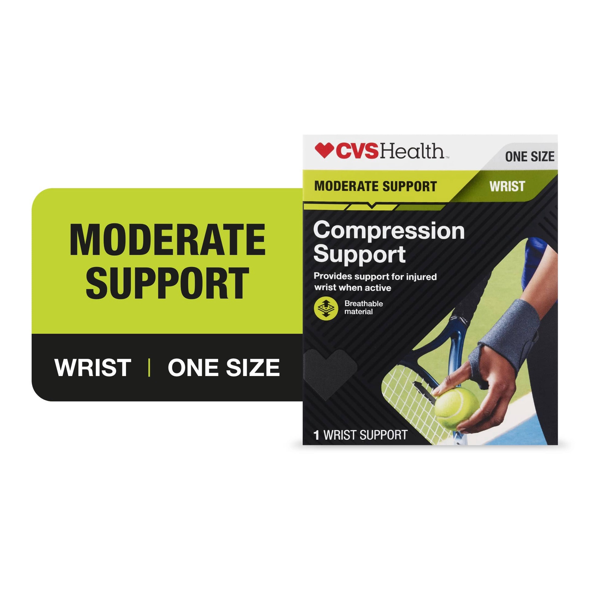 slide 1 of 1, CVS Health Moderate Support Wrist Compression Support, 1 ct