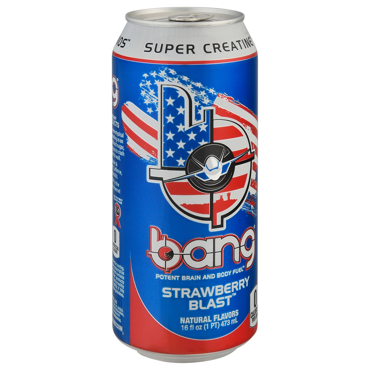 slide 4 of 9, Bang Super Creatine Strawberry Blast Energy Drink - 16 fl oz, 16 fl oz