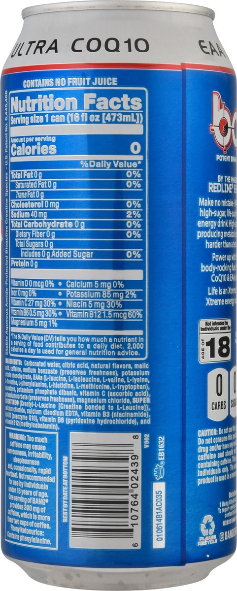 slide 7 of 9, Bang Super Creatine Strawberry Blast Energy Drink - 16 fl oz, 16 fl oz