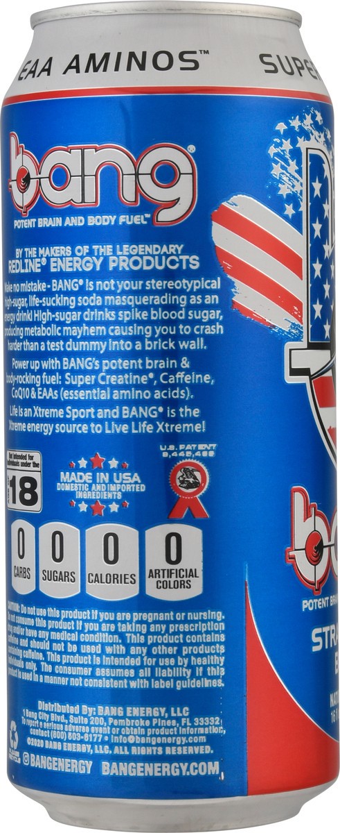 slide 9 of 9, Bang Super Creatine Strawberry Blast Energy Drink - 16 fl oz, 16 fl oz