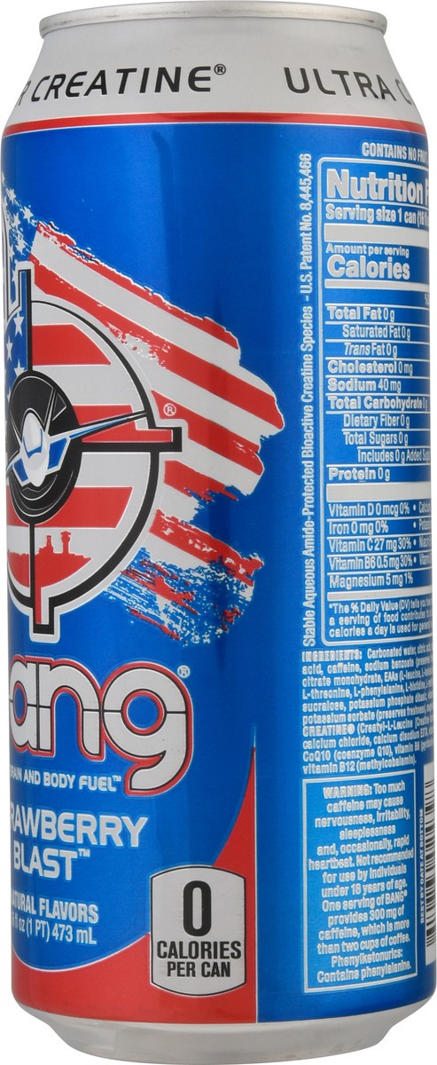 slide 2 of 9, Bang Super Creatine Strawberry Blast Energy Drink - 16 fl oz, 16 fl oz