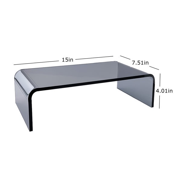 slide 5 of 5, Realspace® Lucenti Acrylic Monitor Stand, 4""H x 15""W x 7-1/2""D, Translucent Black, 1 ct