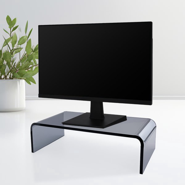 slide 3 of 5, Realspace® Lucenti Acrylic Monitor Stand, 4""H x 15""W x 7-1/2""D, Translucent Black, 1 ct