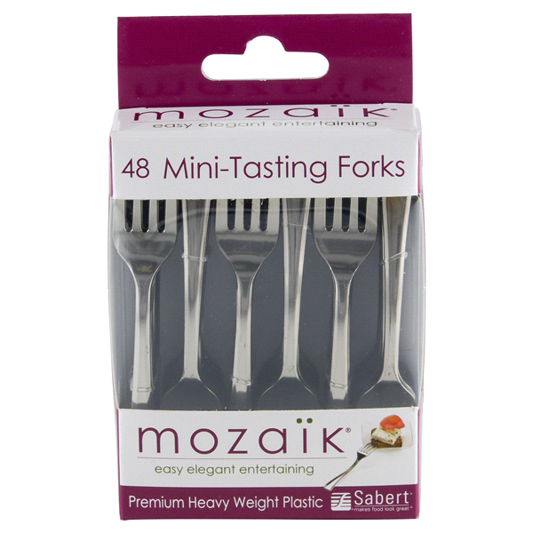 slide 1 of 4, Mozaik Mini Tasting Forks, 48 ct