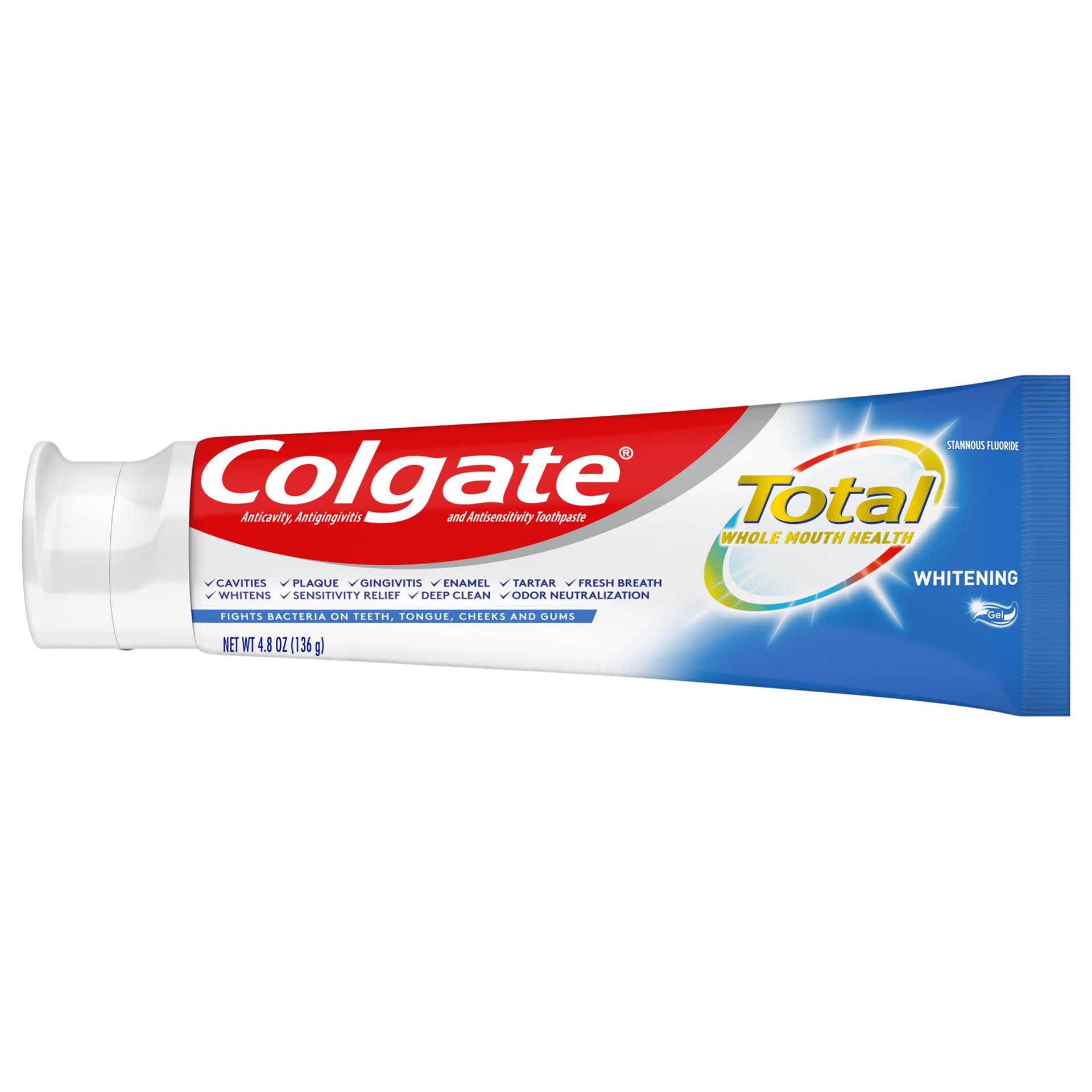 slide 5 of 10, Colgate Total Whitening Gel Toothpaste - 4.8oz/2pk, 2 ct; 4.8 oz