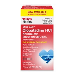 slide 1 of 1, CVS Health Eye Allergy Itch Relief - Olopatadine Hydrochloride Ophthalmic Solution Usp, 0.2%, 2.5 Ml, 085 oz