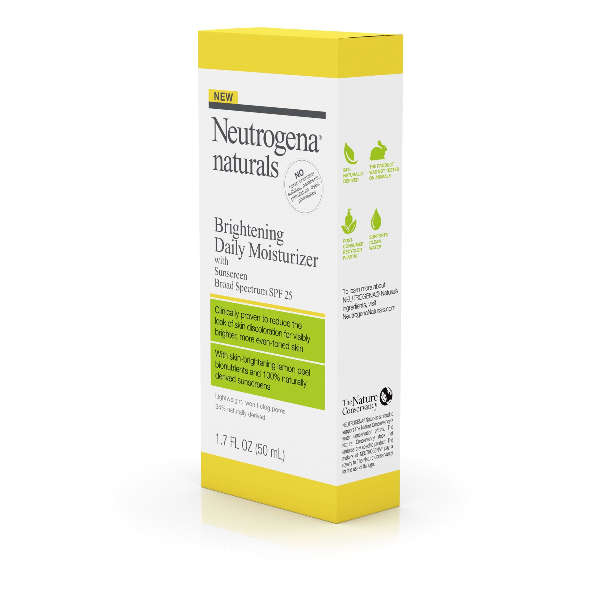 slide 2 of 5, NEUTROGENA Naturals Brightening Daily Moisturizer with Sunscreen Broad Spectrum SPF 25, 1.7 Fl. Oz, 1.7 fl oz