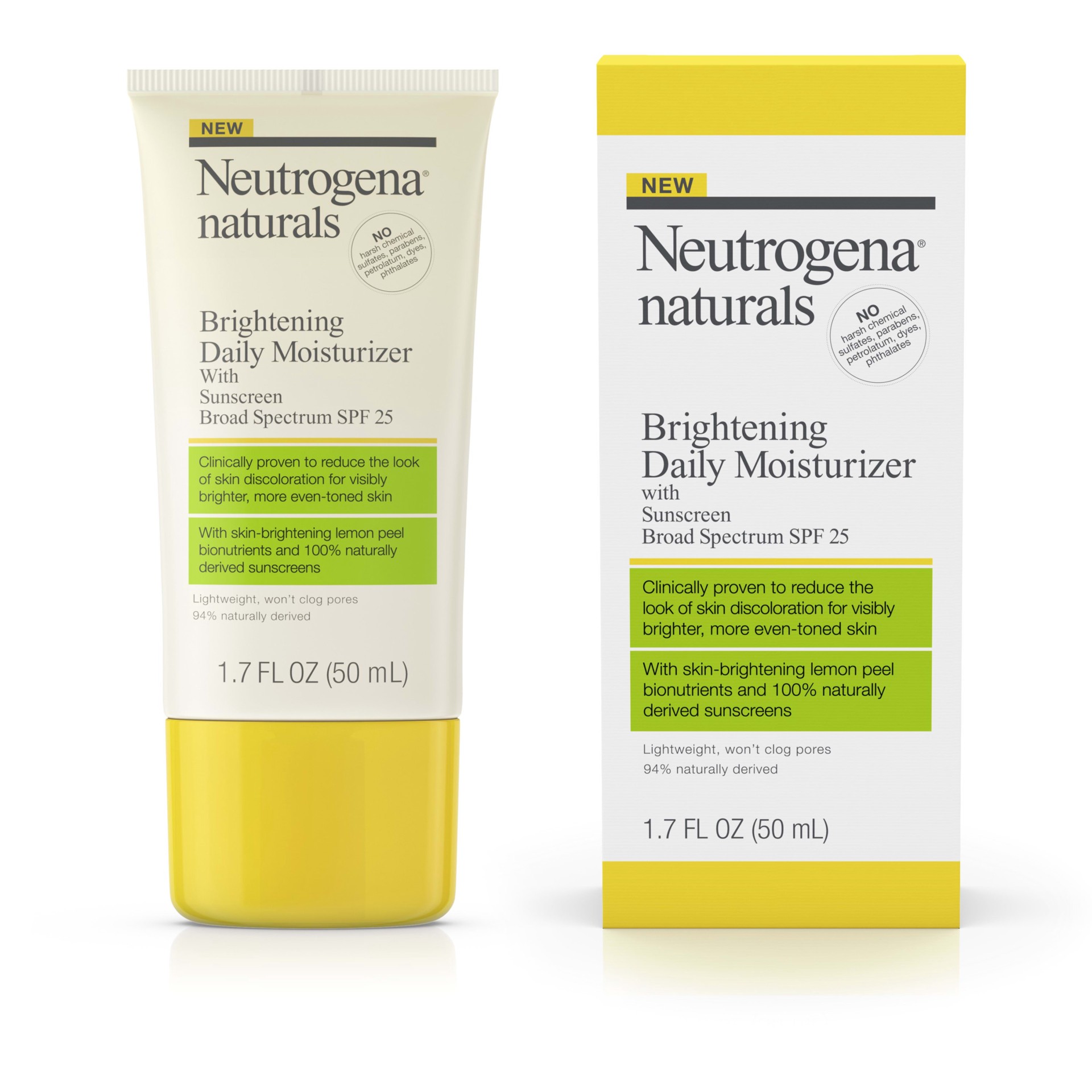 slide 3 of 5, NEUTROGENA Naturals Brightening Daily Moisturizer with Sunscreen Broad Spectrum SPF 25, 1.7 Fl. Oz, 1.7 fl oz