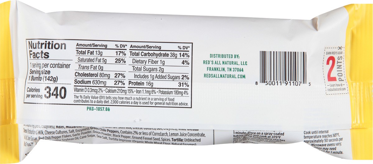 slide 6 of 9, Red's Plant Based Sausage, Egg & Cheese Breakfast Burrito, 5 oz