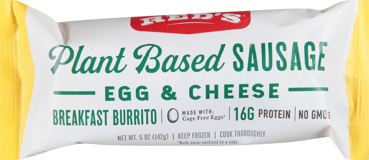 slide 9 of 9, Red's Plant Based Sausage, Egg & Cheese Breakfast Burrito, 5 oz