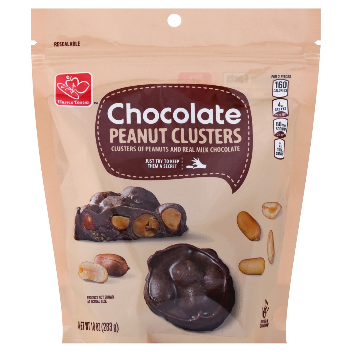slide 3 of 9, Harris Teeter Choc Peanut Clusters, 1 ct