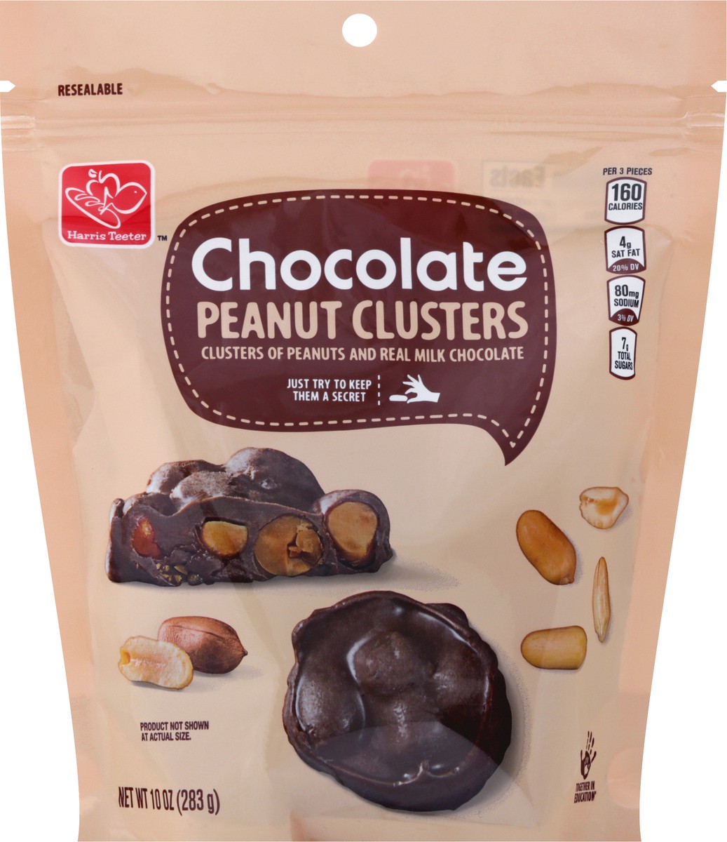 slide 1 of 9, Harris Teeter Choc Peanut Clusters, 1 ct