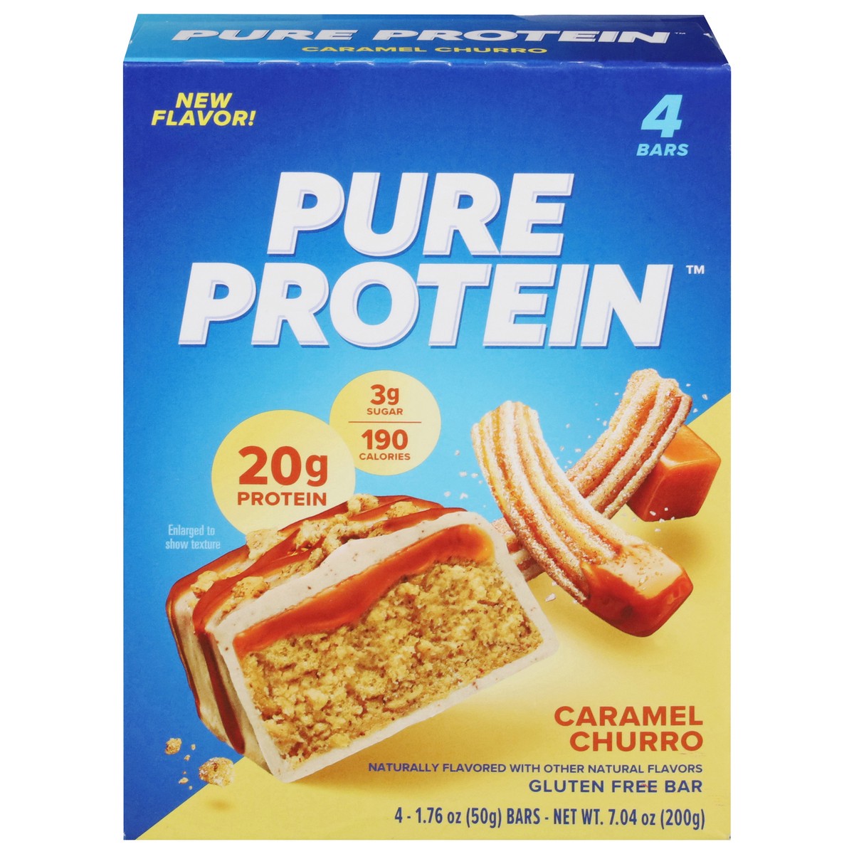 slide 10 of 16, Pure Protein Bars, Caramel Churro, 20 g Protein, 1.76 oz, 4 ct, 4 ct