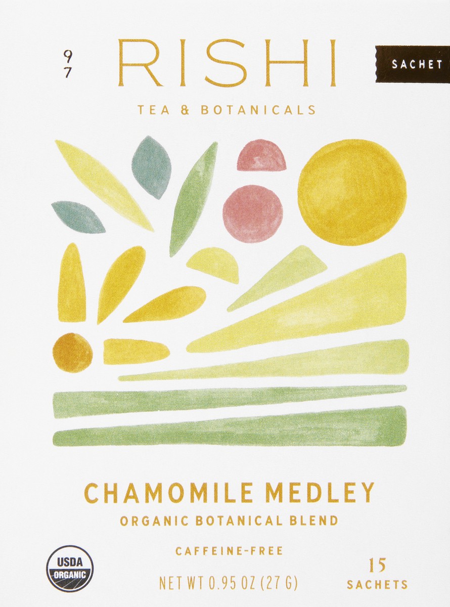 slide 3 of 9, Rishi Caffeine-Free Organic Sachets Chamomile Medley Tea - 15 ct, 15 ct