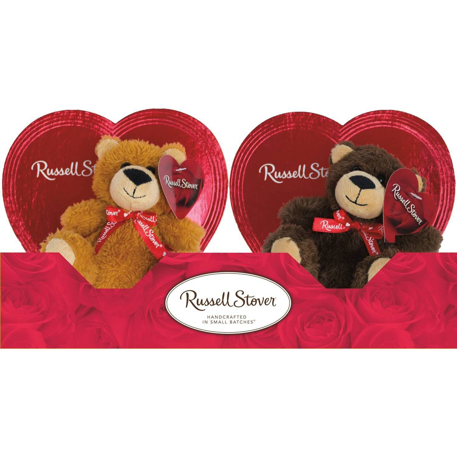 slide 1 of 1, Russell Stover Assorted Chocolates Heart With Stuffed Bear, 3.5 oz