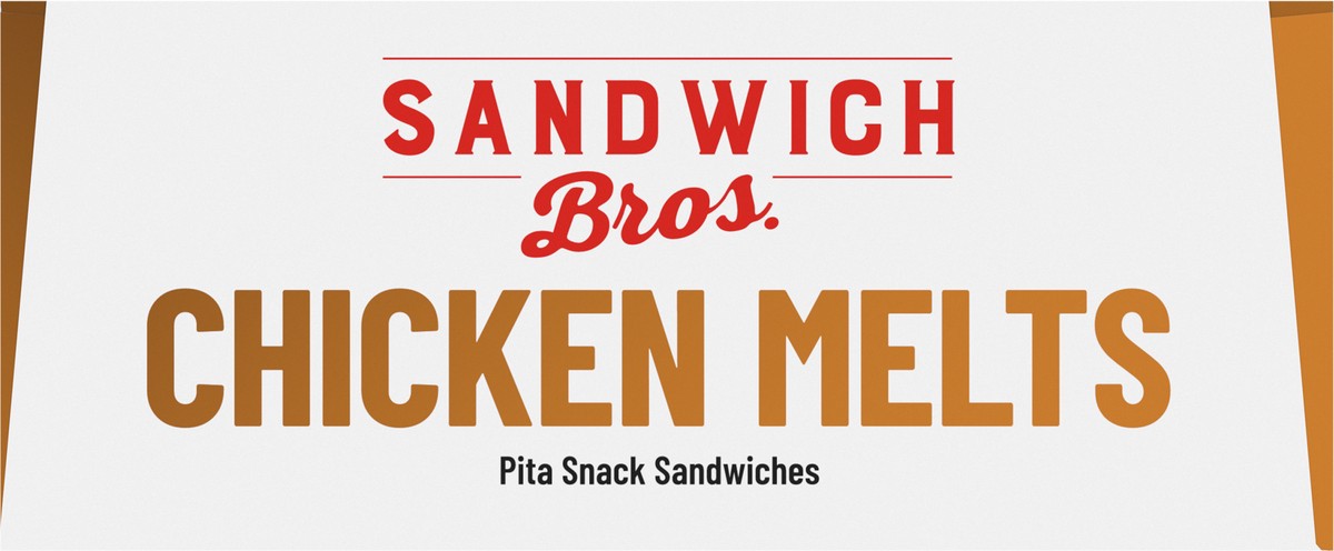 slide 10 of 13, Sandwich Bros. Sandwich Bros Chicken Melt, Frozen Pita Pocket Sandwiches, Frozen Meal, 6 Count, 15 oz, 6 ct