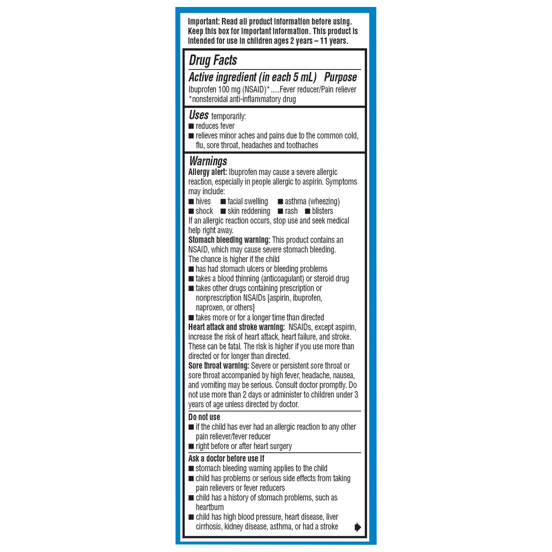 slide 4 of 6, Advil Children's Advil Pain Reliever and Fever Reducer, Dye-Free & Sugar-Free Suspension, Berry - 4 Fl Oz, 1 ct