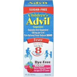Advil Children's Advil Pain Reliever and Fever Reducer, Dye-Free & Sugar-Free Suspension, Berry - 4 Fl Oz