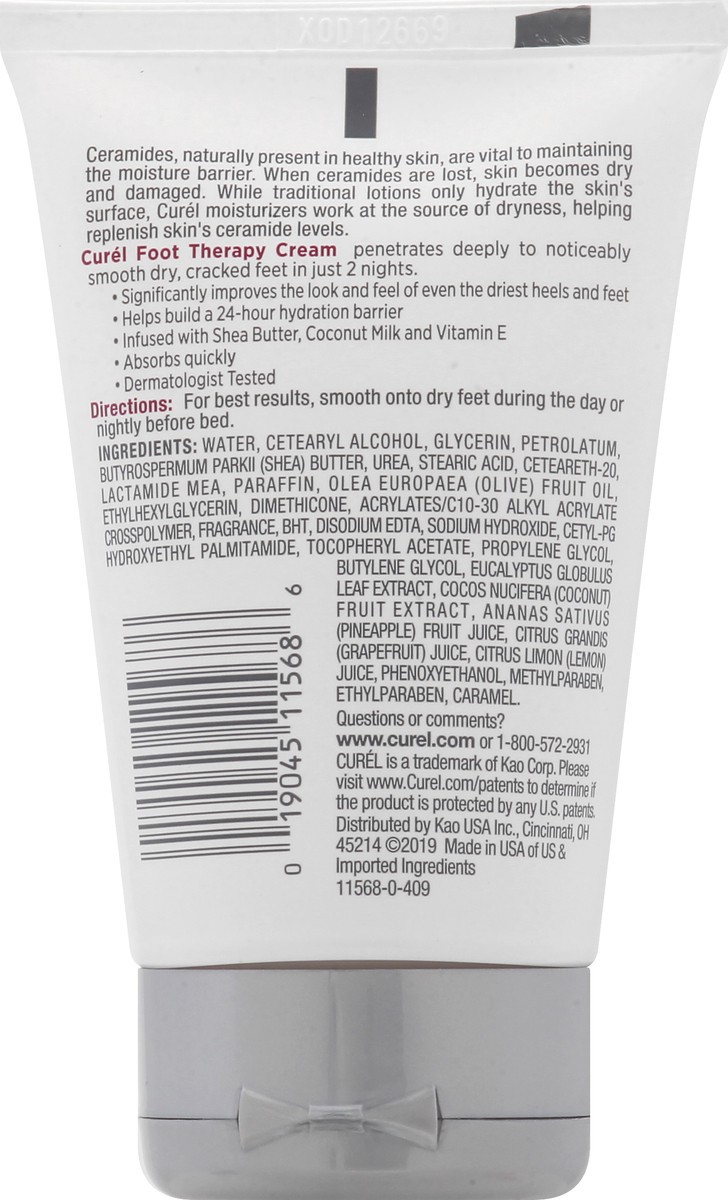 slide 3 of 9, Curél Foot Therapy Cream, Soothing Lotion for Dry Cracked Feet, Quick Absorbing, with Shea Butter, Coconut Milk, and Vitamin E2, 3.5 Oz, 3.5 fl oz