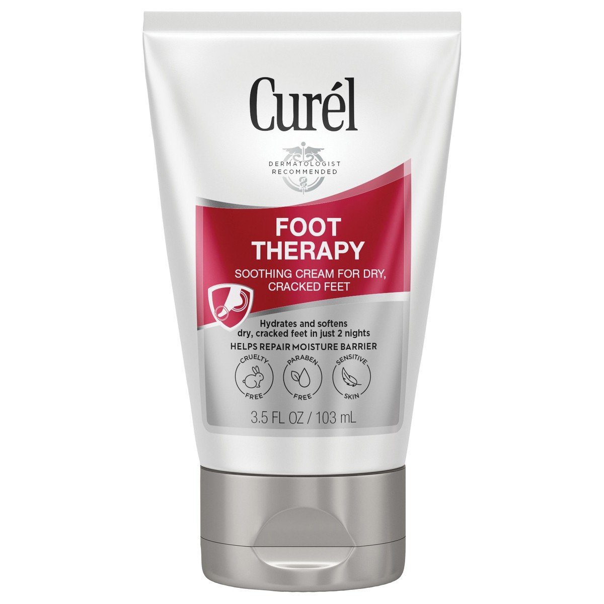 slide 1 of 9, Curél Foot Therapy Cream, 3.5 oz Soothing Lotion for Dry Cracked Feet, Quick Absorbing, with Shea Butter, Coconut Milk, and Vitamin E2, 3.5 fl oz