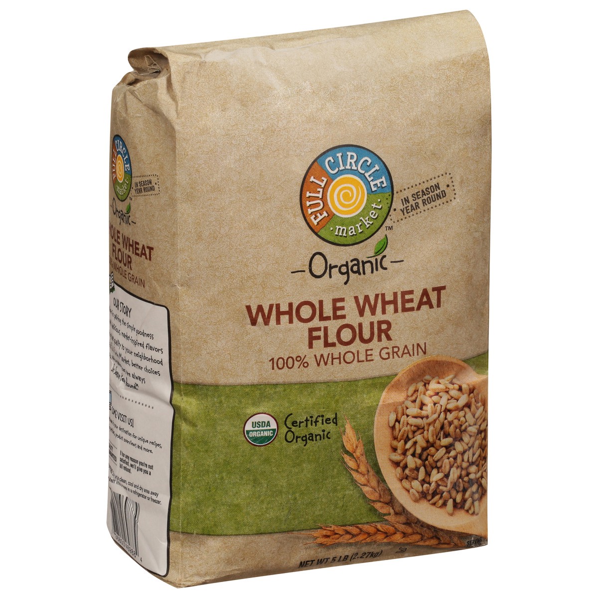 slide 3 of 10, Full Circle Market Organic Whole Wheat Flour 5 lb, 5 lb