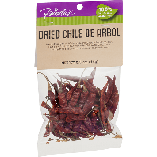 slide 2 of 9, Frieda's Simply Dried Chile De Arbol Peppers, 0.5 oz