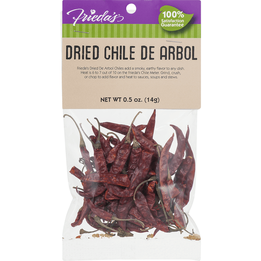 slide 4 of 9, Frieda's Simply Dried Chile De Arbol Peppers, 0.5 oz