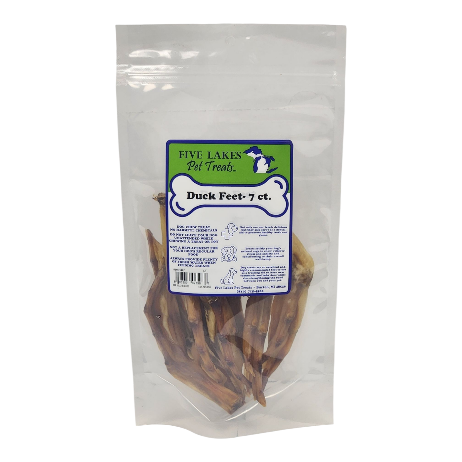 slide 1 of 1, Five Lakes Pet Treats Duck Feet Dog Treat, 7 Ct., 7 ct
